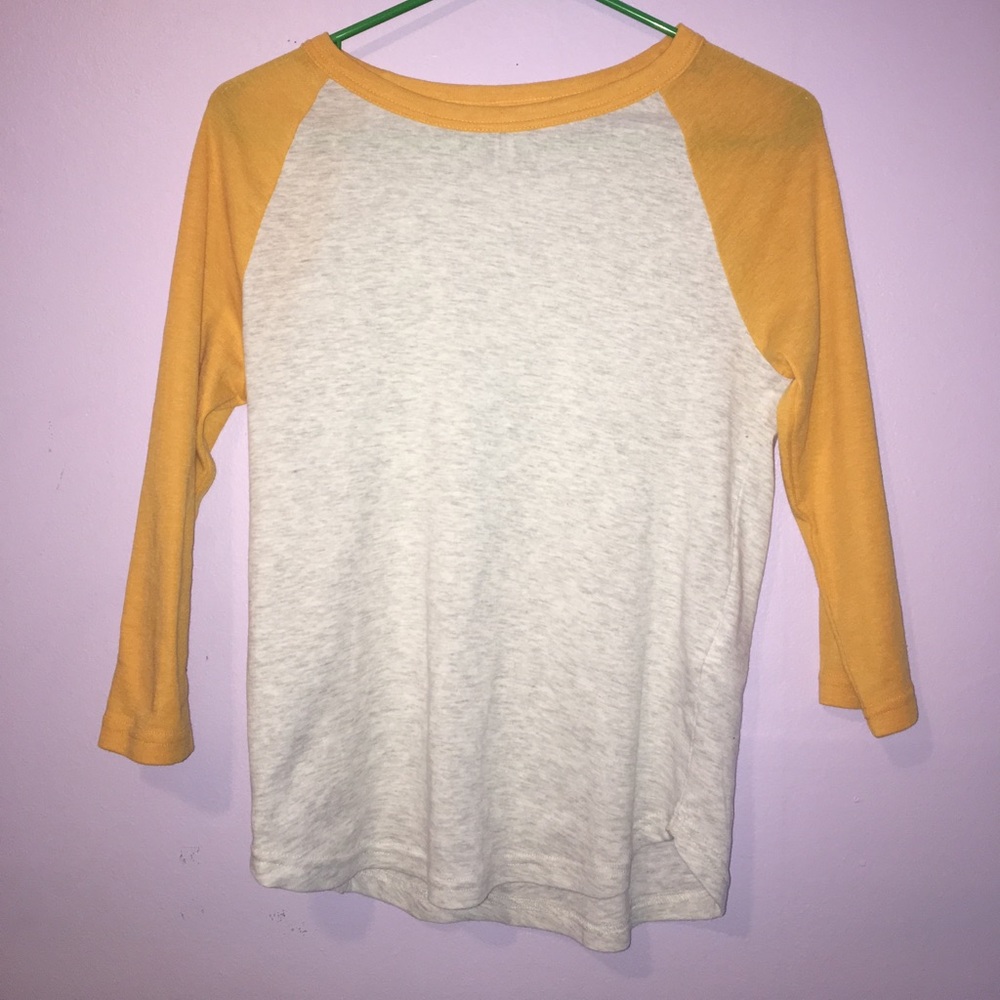 H&M medium mustard yellow baseball tee